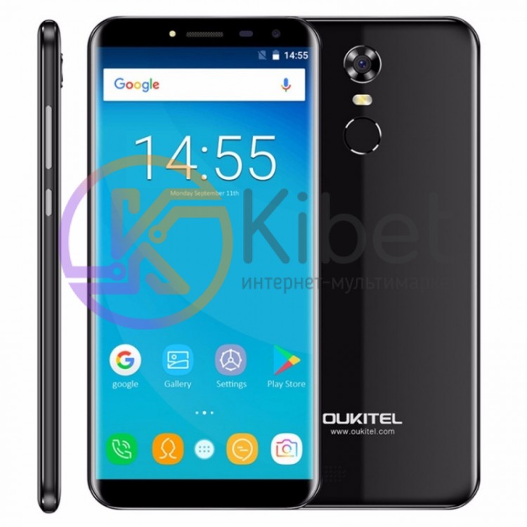 Смартфон Oukitel C8 Black, 2 MicroSim, сенсорный емкостный 5.5' (1280x640) IPS,