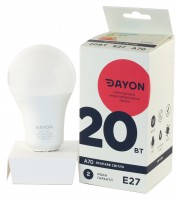 Лампа светодиодная E27, 20W, 4100K, A70, Dayon, 1800 lm, 220V (EMT-1736)