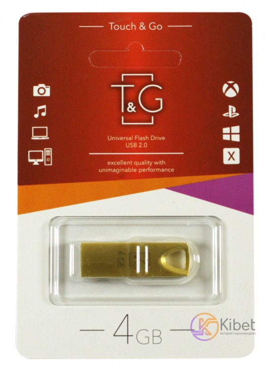 USB Флеш накопитель 4Gb T G 117 Metal series Gold (TG117GD-4G)