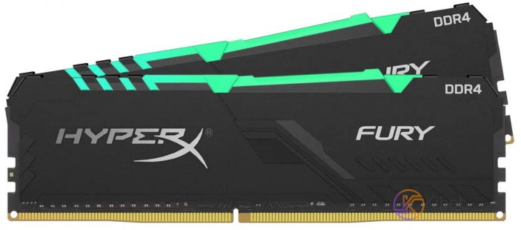 Модуль памяти 16Gb x 2 (32Gb Kit) DDR4, 2666 MHz, Kingston HyperX Fury RGB, Blac