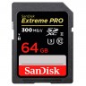 Карта памяти SDXC, 64Gb, Сlass10 UHS-II U3, SanDisk Extreme Pro, R300 W260 MB s
