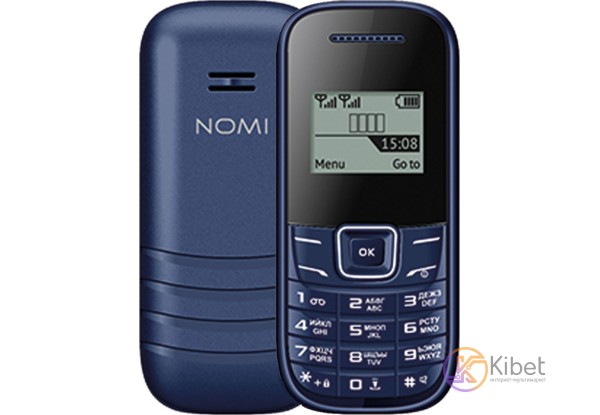 Мобильный телефон Nomi i144m, Blue, 2 Micro-SIM, 1.44' (98x68) TN, microSD (max