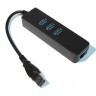 Концентратор USB 3.0, 3 ports, 1 ports ethernet , Black, (YT-3H3+1)