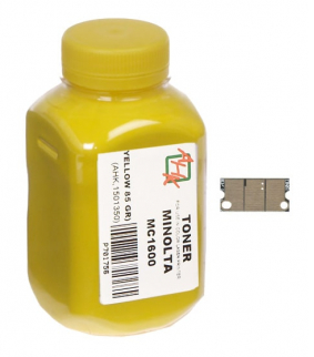 Тонер + чип Konica Minolta MC 1600, 85 г, Yellow, AHK (1501352)