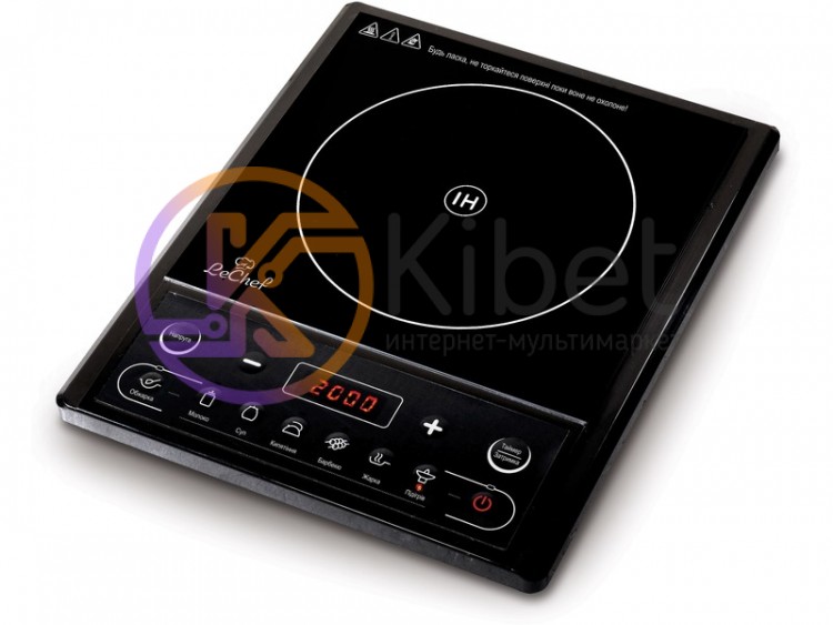 Электроплита индукционная LE CHEF FIC-C6 Black 2000W, стеклокерамика, 1 комфорка