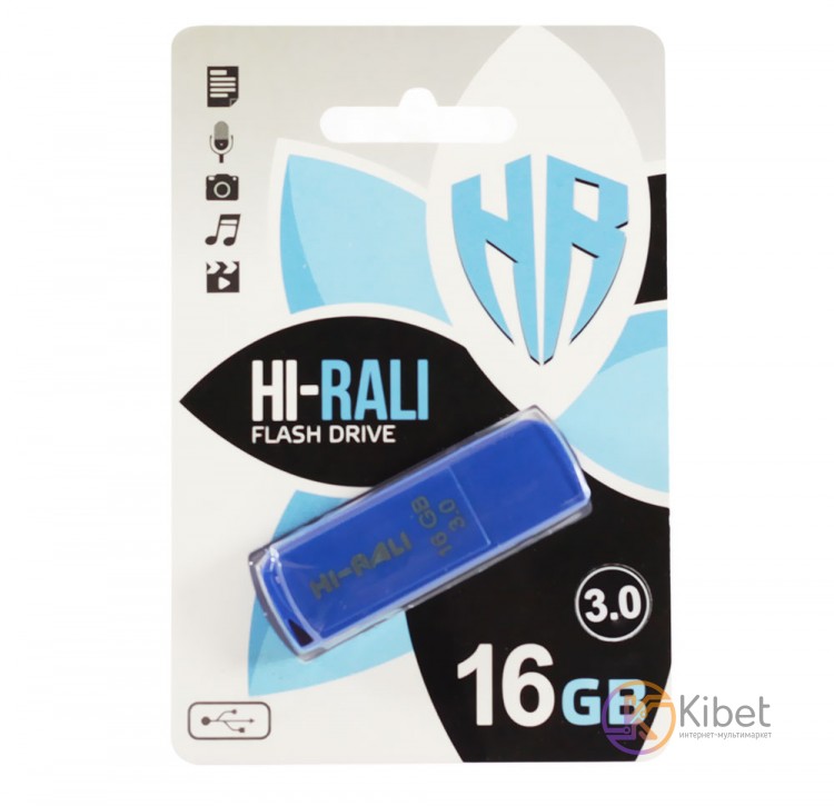 USB 3.0 Флеш накопитель 16Gb Hi-Rali Taga series Blue (HI-16GB3TAGBL)