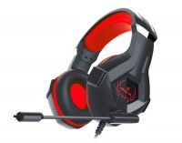 Наушники REAL-EL GDX-7575 Black Red с микрофоном, игровые, кабель 2.2м