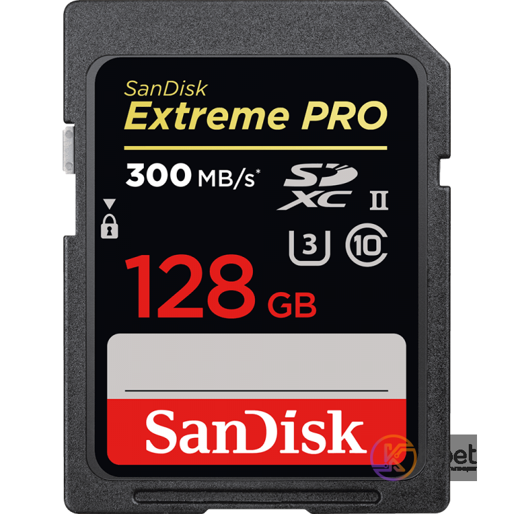 Карта памяти SDXC, 128Gb, Сlass10 SanDisk C10 UHS-II R300 W260MB s 4K Extreme Pr