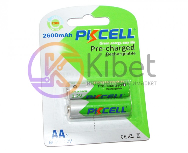 Аккумулятор AA, 2600 mAh, PKCELL, 2 шт, 1.2V, Pre-charged, Blister (546241)