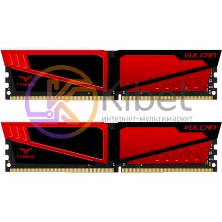 Модуль памяти 4Gb x 2 (8Gb Kit) DDR4, 2666 MHz, Team T-Force Vulcan, Red, 15-17-