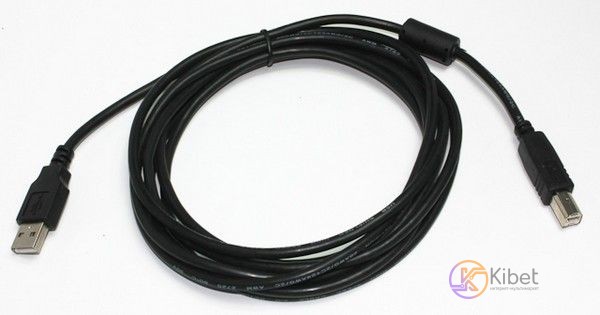 Кабель USB - USB BM 1.8 м Cablexpert Black, феррит (CCF-USB2-AMBM-6)