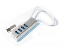 Концентратор USB 3.0, 4 ports, White, алюминиевый (YT-3H4A)