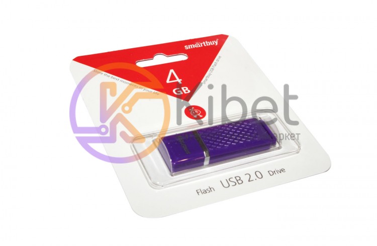 USB Флеш накопитель 4Gb Smartbuy Quartz series Violet, SB4GBQZ-V