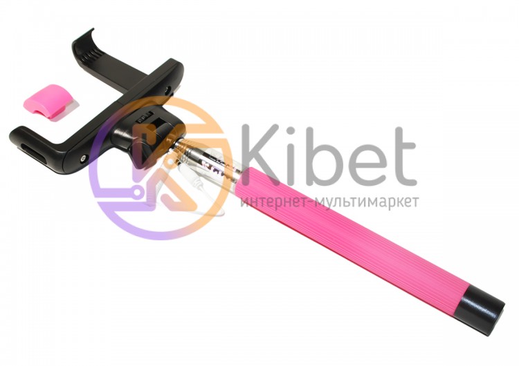 Палка для селфи KjStar, Pink, проводное управление (Z07-07)