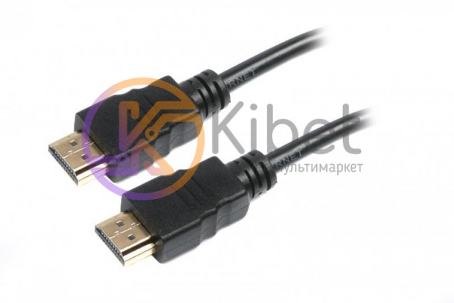Кабель HDMI - HDMI 1 м Maxxter Black, V1.4, позолоченные коннекторы (V-HDMI4-1M)