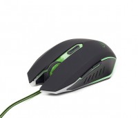 Мышь Gembird MUSG-001-G Green, Optical, USB, 2400 dpi, Gaming