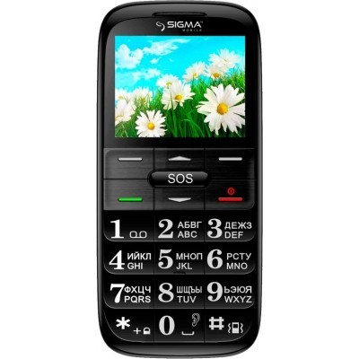 Мобильный телефон Sigma mobile Comfort 50 Slim Black 'бабушкофон', 2 Sim, диспле
