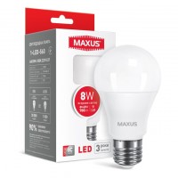 Лампа светодиодная E27, 8W, 4100K, A60, Maxus, 950 lm, 220V (1-LED-560)