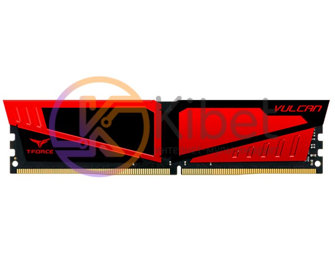 Модуль памяти 16Gb DDR4, 2400 MHz, Team Vulcan, Red, 15-17-17-35, 1.2V, с радиат