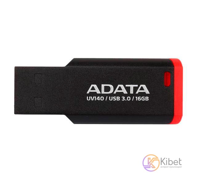 USB 3.0 Флеш накопитель 16Gb A-Data UV140 Black-Red AUV140-16G-RKD