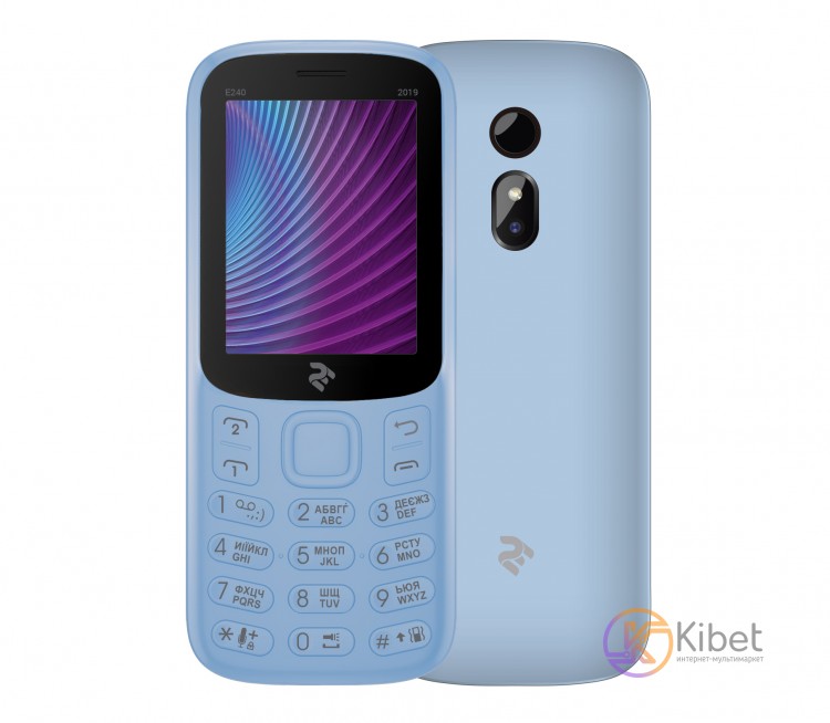 Мобильный телефон 2E E240 2019, Blue, Dual Sim (Mini-SIM), 2G, 2.4'' (TN, 240x32
