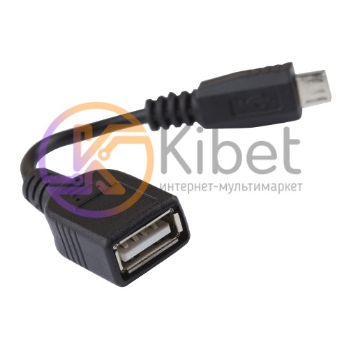 Кабель USB 2.0 - 0.1м AF Micro 5P OTG Gemix удлинитель, черный GC1651