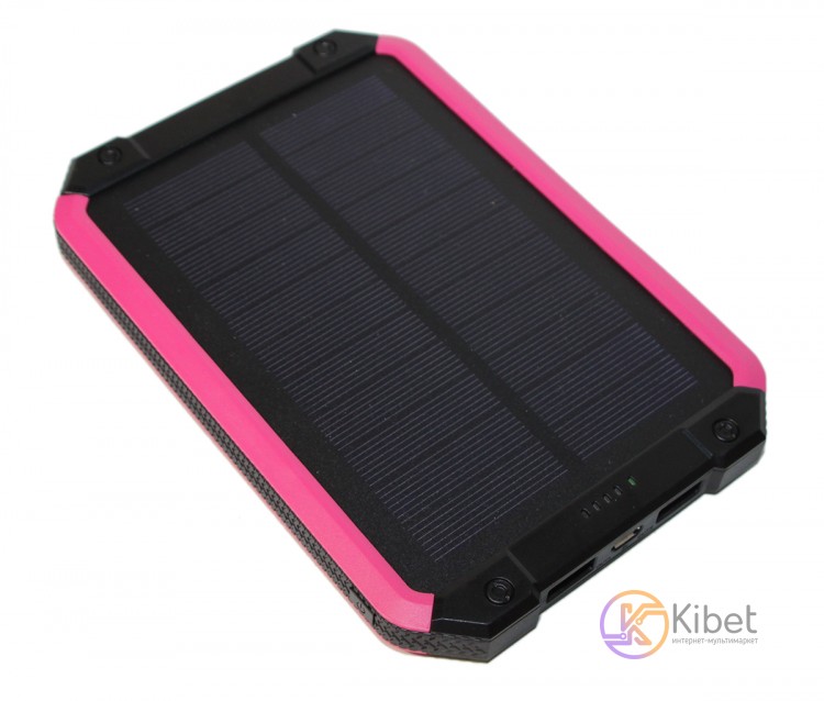Универсальная мобильная батарея 30000 mAh, Power Bank, Black Pink, солнечная пан