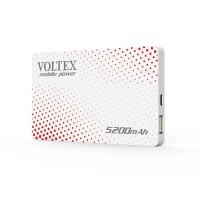 Универсальная мобильная батарея 5200 mAh, Voltex, White, 1xUSB, 5V 1A, кабель US