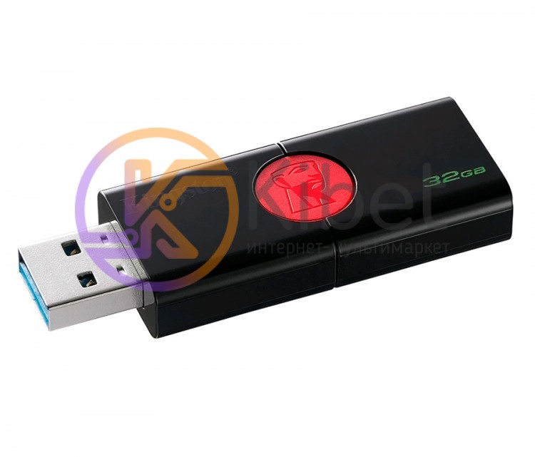 USB 3.1 Флеш накопитель 32Gb Kingston DataTraveler 106 Black Red, DT106 32GB