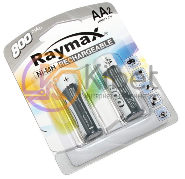 Аккумулятор AA, 800 mAh, Raymax, 2 шт, 1.2V, Blister