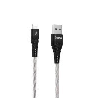 Кабель USB - Lightning, Hoco Unswerving steel braided, 1.2M, U32, Black