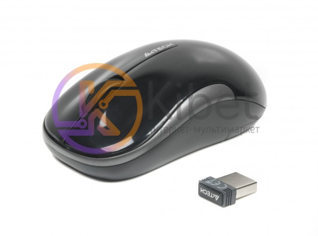 Мышь A4Tech G3-300N Black, USB V-TRACK, Wireless