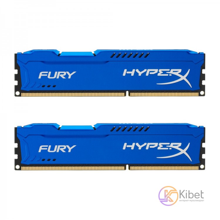 Модуль памяти 4Gb x 2 (8Gb Kit) DDR3, 1600 MHz, Kingston HyperX Fury, Blue, 10-1
