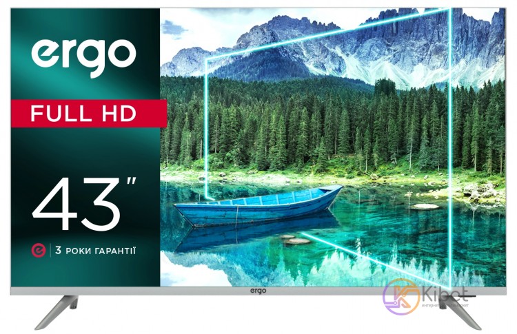 Телевизор 43' ERGO 43DFT7000, 1920x1080 60 Hz, DVB-T2, HDMI, VGA, USB, VESA 200x