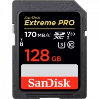 Карта памяти SDXC, 128Gb, Class10 UHS-I U3 V30, SanDisk Extreme Pro, R170 W90
