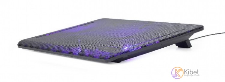 Подставка для ноутбука до 15' Gembird NBS-2F15-01, Black, 2x125 mm fan, размер -