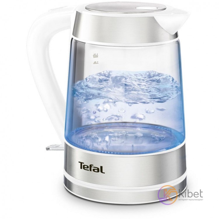 Чайник Tefal KI730132 White, 2200W, 1.7 л, дисковый, с подсветкой, стекло