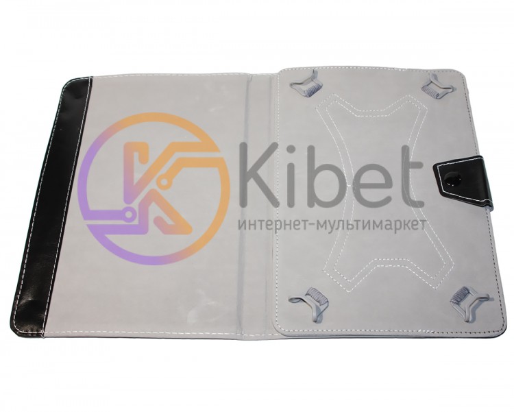 Чехол-книжка универсальный для планшетов, пластивые скобы с резинками 10' (черны