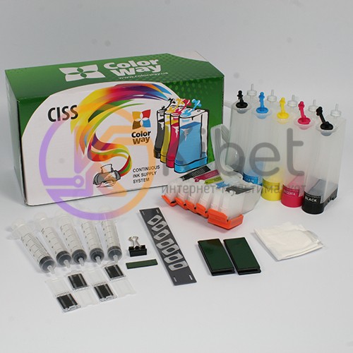 СНПЧ ColorWay Epson XP-600 605 700 800, с чипами, 5 x 100 г чернил (XP600CC-5.1)
