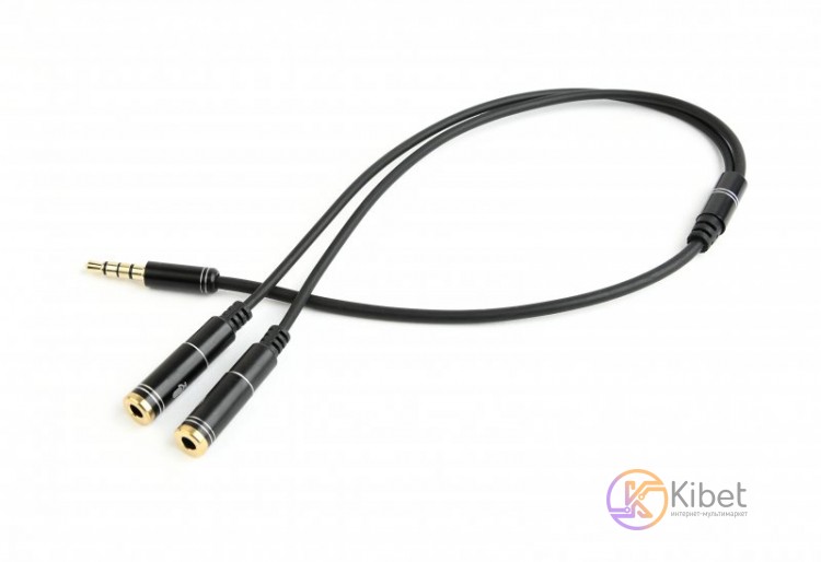 Переходник звуковой Cablexpert 3.5мм 4-pin М F 3.5 мм + микрофон 'мама', черный