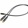 Переходник звуковой Cablexpert 3.5мм 4-pin М F 3.5 мм + микрофон 'мама', черный
