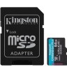 Карта памяти microSDXC, 64Gb, Class 10 UHS-I U3 V30 A2, Kingston Canvas Go! Plus