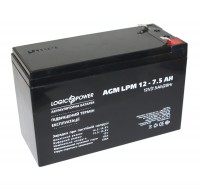 Батарея для ИБП 12В 7.5Ач LogicPower, AGM LPM12-7.5AH, ШхДхВ 151x65x100 (3864)