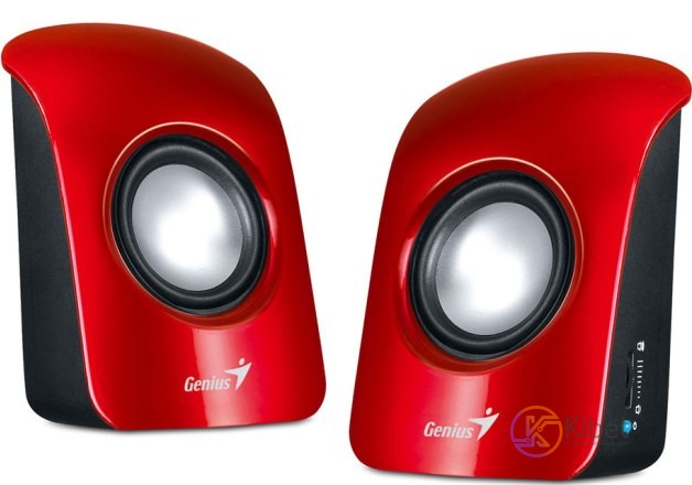Колонки 2.0 Genius SP-U115 Red, 2 x 0.75 Вт, пластиковый корпус, питание от USB,