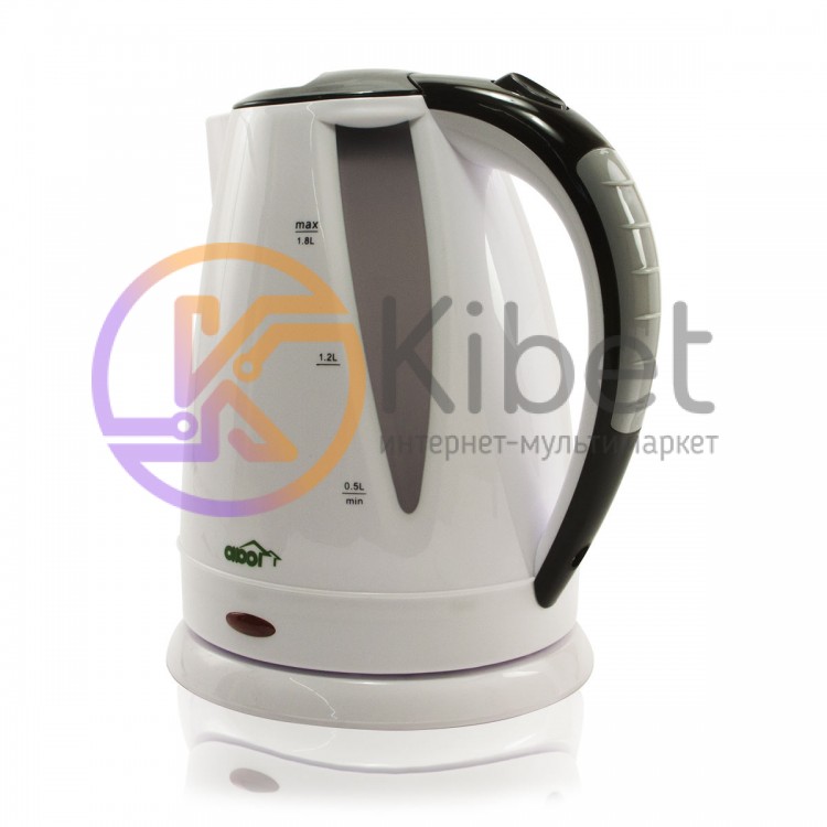 Чайник A100 KK-810 White, 1800W, 1.8 л, дисковый, индикатор работы, индикатор ур