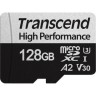 Карта памяти microSDXC, 128Gb, Class10 UHS-I U3 V30 A2, Transcend 340S, SD адапт