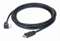Кабель HDMI - HDMI 1.8 м Cablexpert Black, V1.4, позолоченные коннекторы, углово