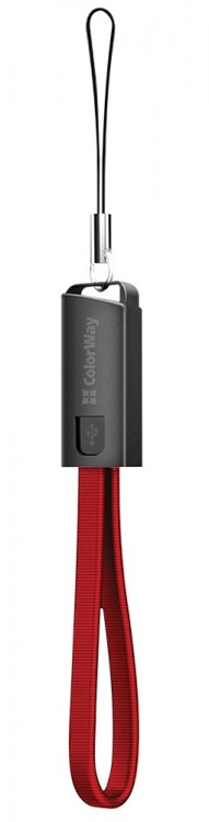 Кабель USB - micro USB 0.2 м ColorWay Red, 2.4A (CW-CBUM022-RD)