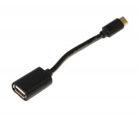 Кабель USB 2.0 - 0.1м AF Type-C OTG ATcom пакет, черный