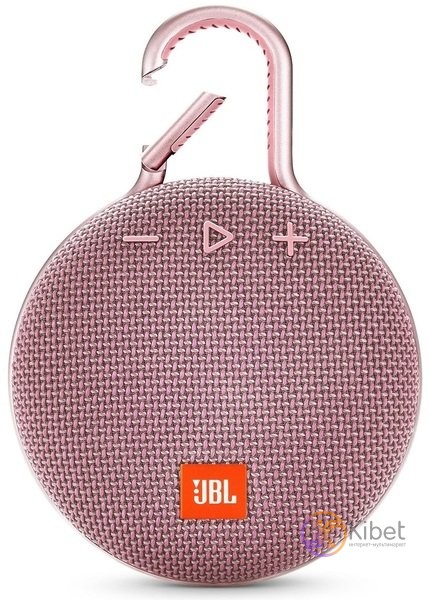 Колонка портативная 1.0 JBL Clip 3 Pink, 3B, Bluetooth, MicroUSB, AUX, питание о